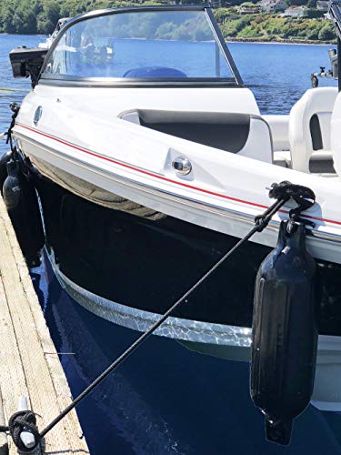 Rainier Supply Co 2-Pack Fender Line - 6' X 3/8" Boat Fender Lines - Premium Double Braided Nylon With 5" Fender Loop - Boat Accessories - Black #TOP4
