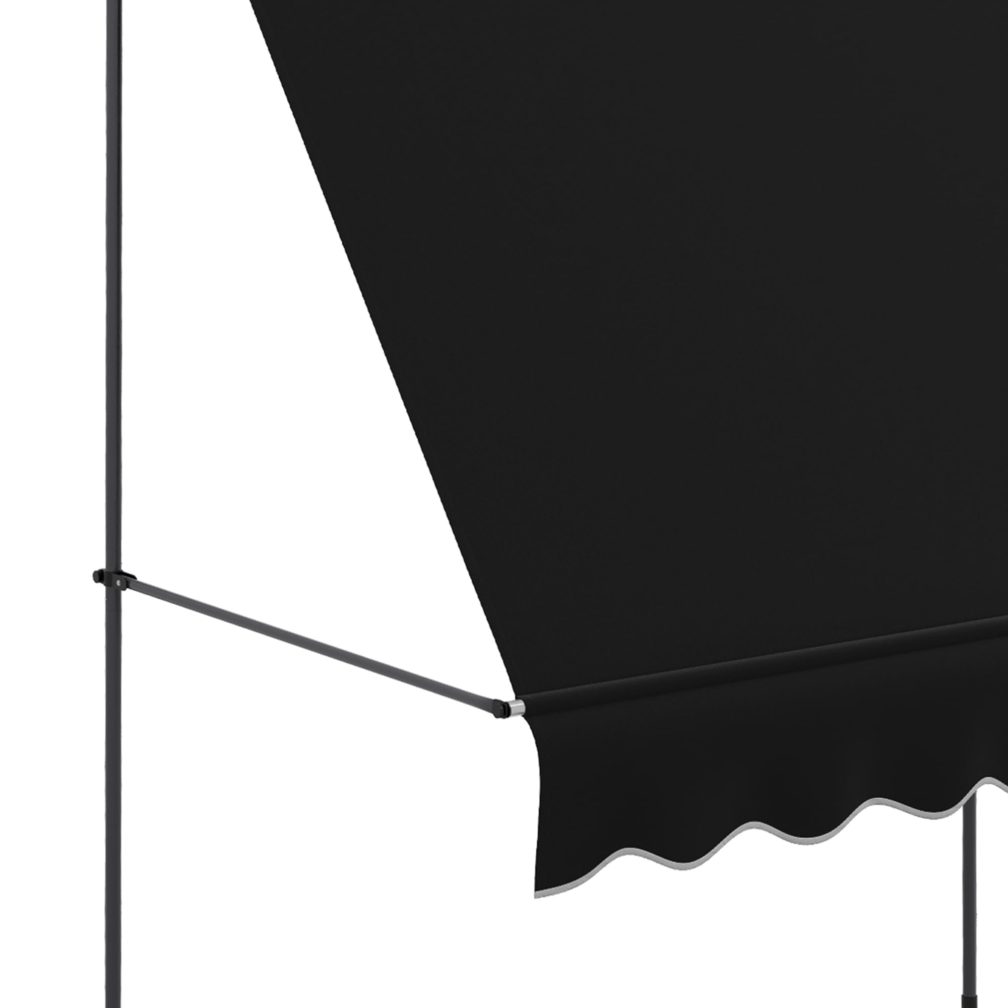 Toldo retráctil manual, 79 pulgadas, sin tornillos, para patio, con soporte de poste de soporte y tela resistente a los rayos UV para ventana, puerta, porche, cubierta, color negro 9