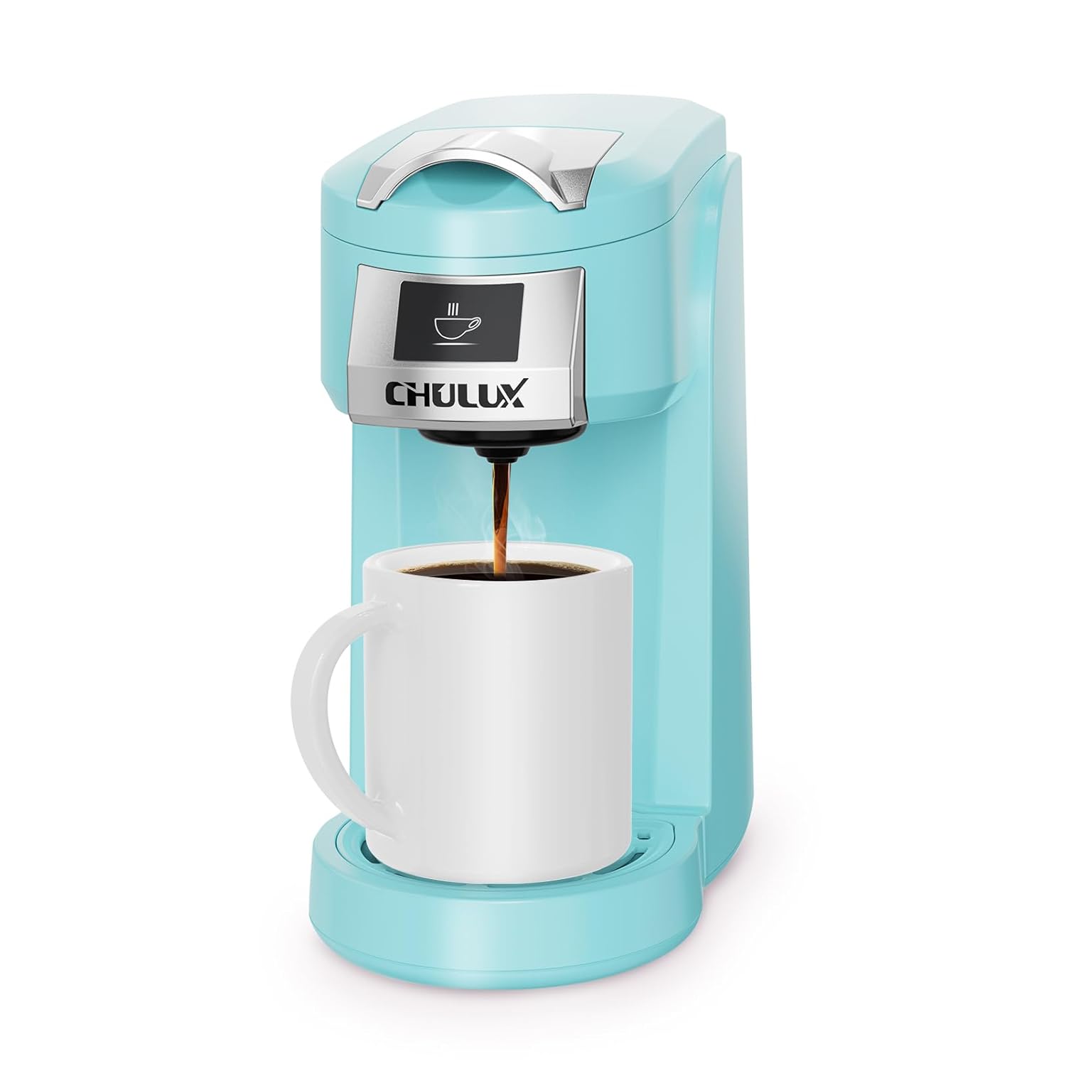 CHULUX Classic Single Serve Coffee Maker for K Cup One Button Easy Coffee Machine for Office RV Travel