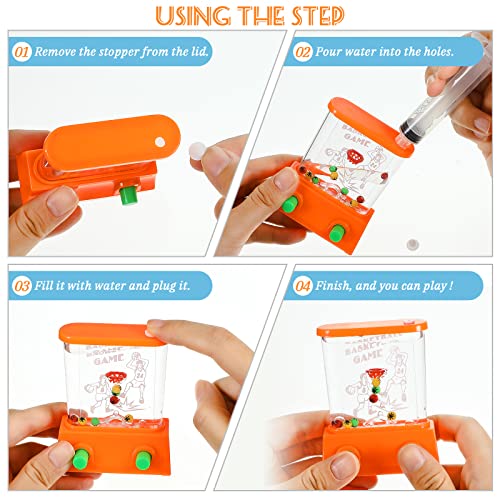 10 Pieces Handheld Water Game Arcade Water Ring Water Tables for Beach Toys Party Favor Fish Rings Fun Game for Different Ages Basketball Fun Present for Men Pastime, Without Water (Fresh Style) - Image 5