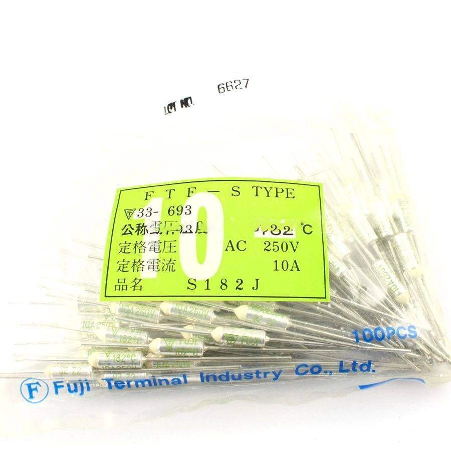 Generic 10 Pcs Thermal Fuse 182 Degree TF Cutoff 250V 10A