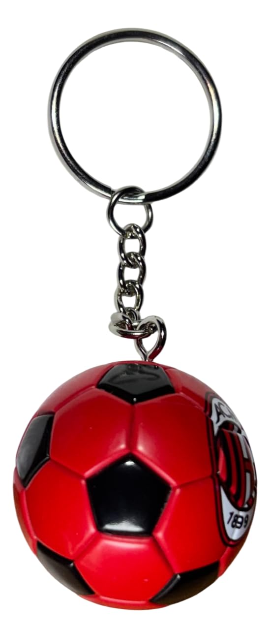 Generico Portachiavi compatibile milan palla calcio gadget accessorio zaino idea regalo uomo donna bambino