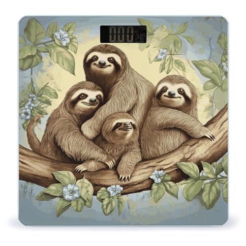Báscula Sloth Family vidrio templado digital 400lb miniatura 1