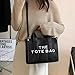 The Tote Bag for Women, Leather Tote Bag Black with Zipper Sturdy Durable Waterproof Cute Women's Tote Handbags, Tote Purse Crossbody Bags for Women, Shoulder Bag for School, Work, Travel