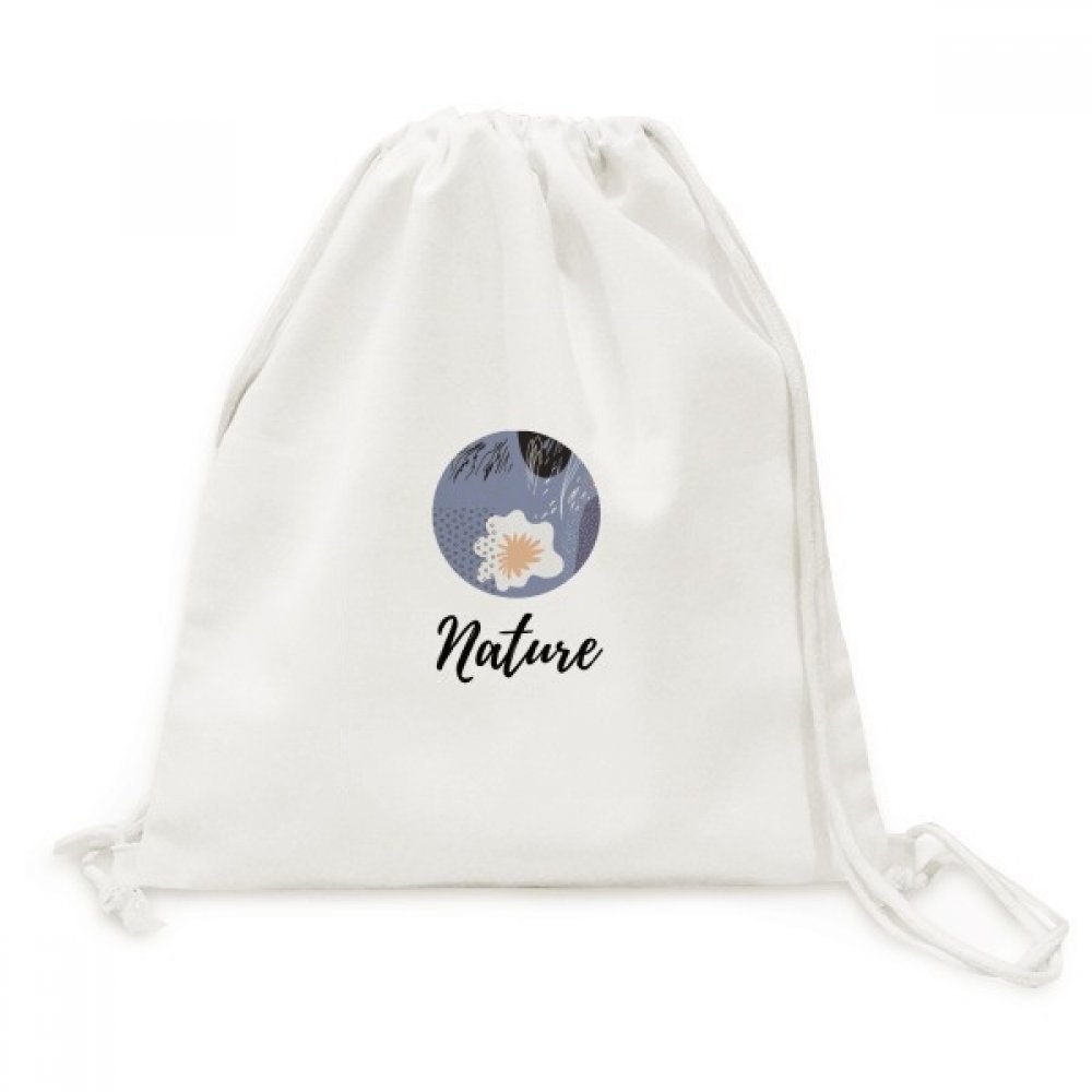 Toile Drawstring Backpack voyage sacs imprimé plantes art abstrait