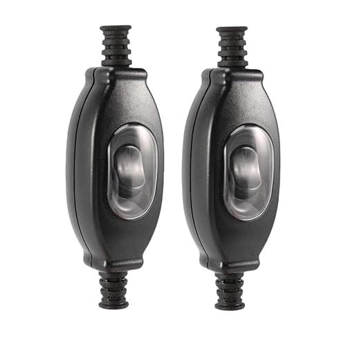 250V 3A IP65 防水スイッチ【2個セット】中間スイッチ ON/OFF 接続簡単 防水 高耐久 耐候性 照明器具 換気扇 寝室テーブルランプ用 ブラック