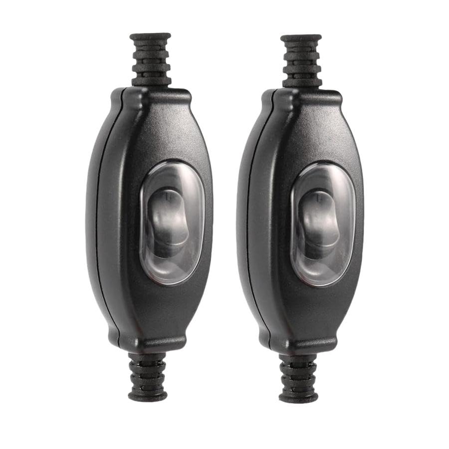 250V 3A IP65 防水スイッチ【2個セット】中間スイッチ ON/OFF 接続簡単 防水 高耐久 耐候性 照明器具 換気扇 寝室テーブルランプ用 ブラック