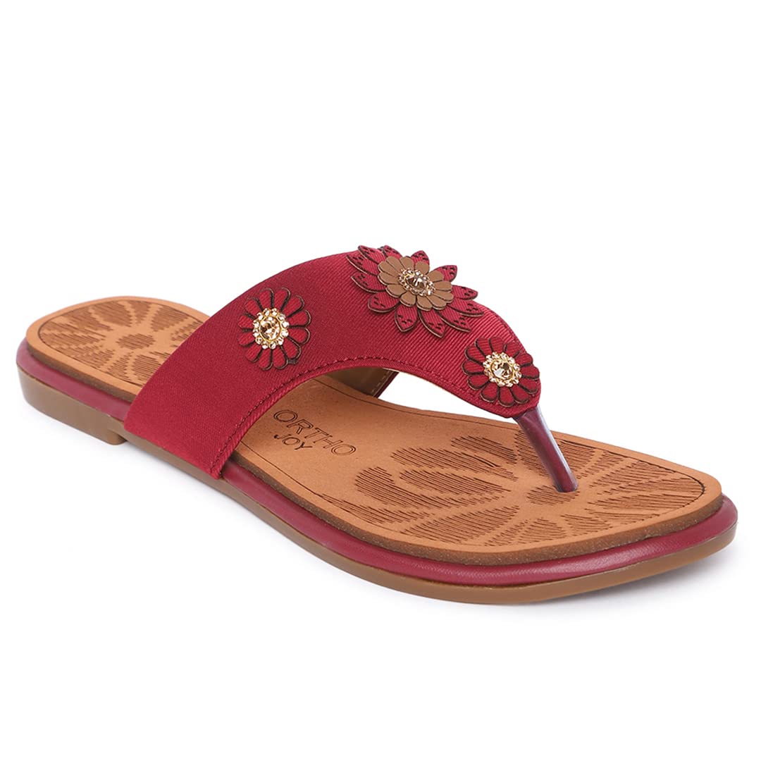 ORTHO JOY Womens Extra-Soft Doctor Slippers (Red) (B09WDVWLMQ) Amazon Price History, Amazon Price Tracker