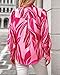 KIRUNDO Boho Tops for Women Blouses Dressy Casual 2025 Summer Fall Long Sleeve Floral Button Down Shirts Date Outfits(Rose Red, Small)