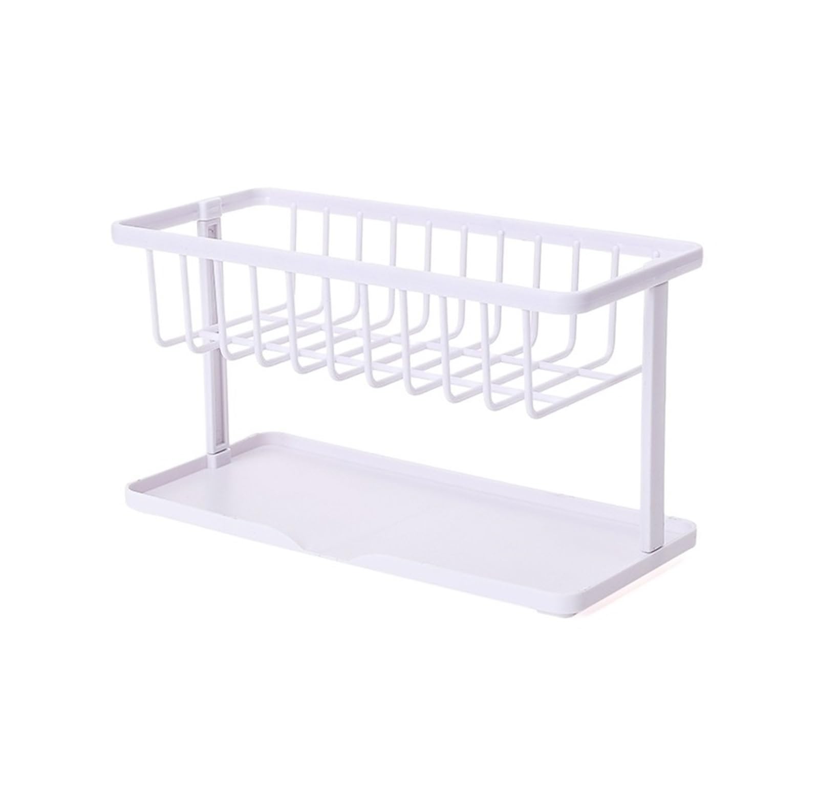 Soap Drainer Shelf Basket, Double-Layer Removable Bathroom Sink Drain Rack Multicolor(White)