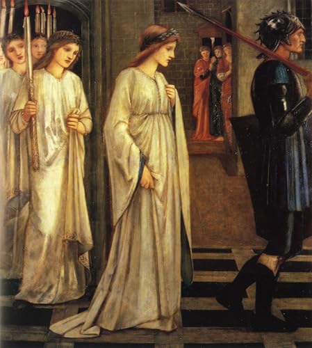 Póster de Lienzo San Giorgio e il drago Cuadro Edward Burne Jones Decoración Hogar 60x90cm