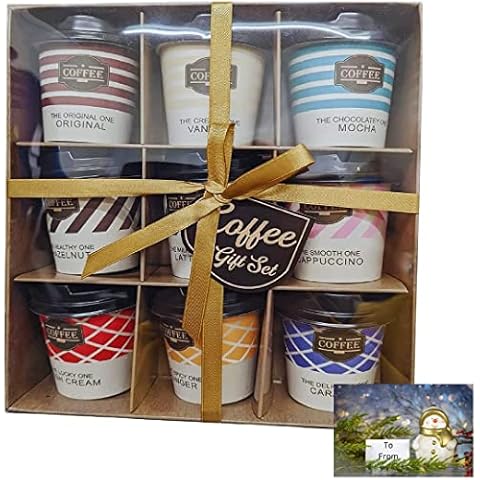 Coffee Gift Set - Assorted Coffee Collection | Flavours of Ginger, Irish Cream, Vanilla, Salted Caramel, Mocha | Christmas Gifts for Men, Women, Birthday gifts for her him & gift tag (Coffee Gifts) Cover