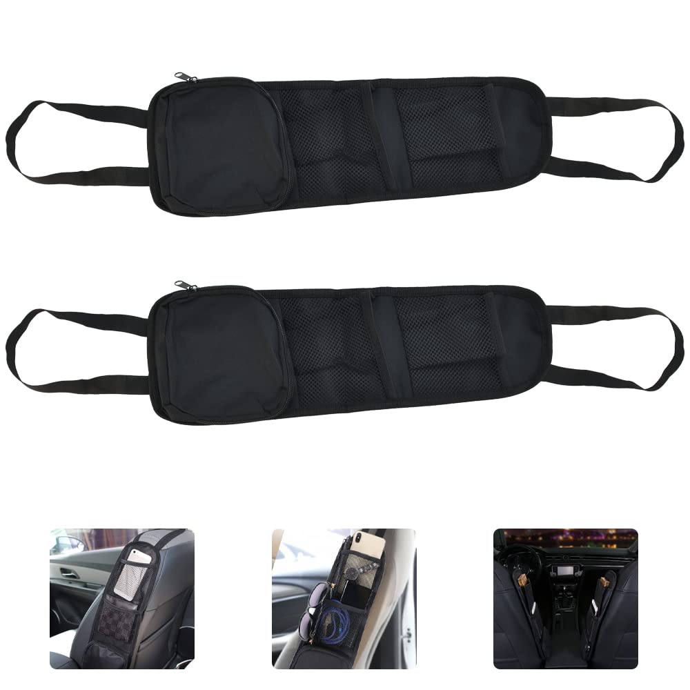 OTTYMO 2 Pack Car Organizer - Universal Multifunctional Car Seat Hanging Storage for Auto Small Items Drink Phone