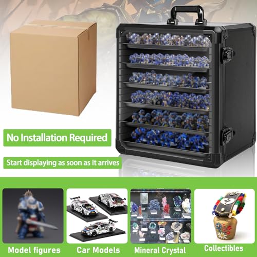 Miniatures Storage Case Miniatures Transport Case Aluminum Alloy Frame with Lock (Large Size)