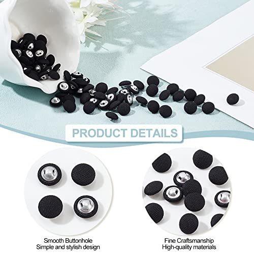 NBEADS 100 Pcs Fabric Covered Button - Image 4