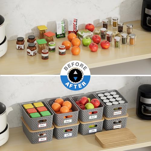 Get 8 Pack Stackable Storage Bins with Bamboo Lids - Use Code UGZK83I5 - Image 4