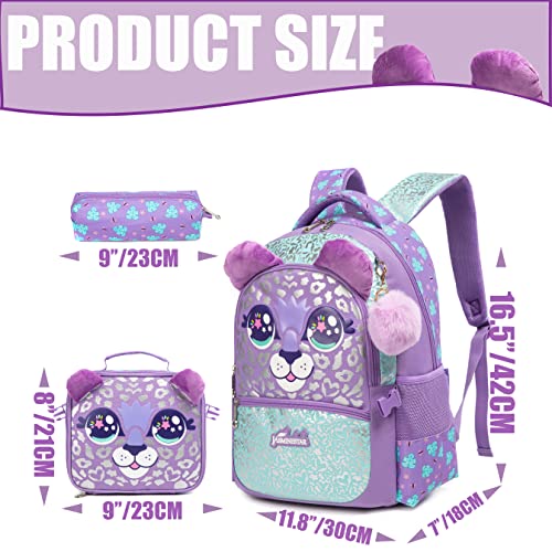 Image of Kids Backpacks for Girls School Bag with Lunch Box School Backpack for Girls Set Cute Bookbag for Kindergarten