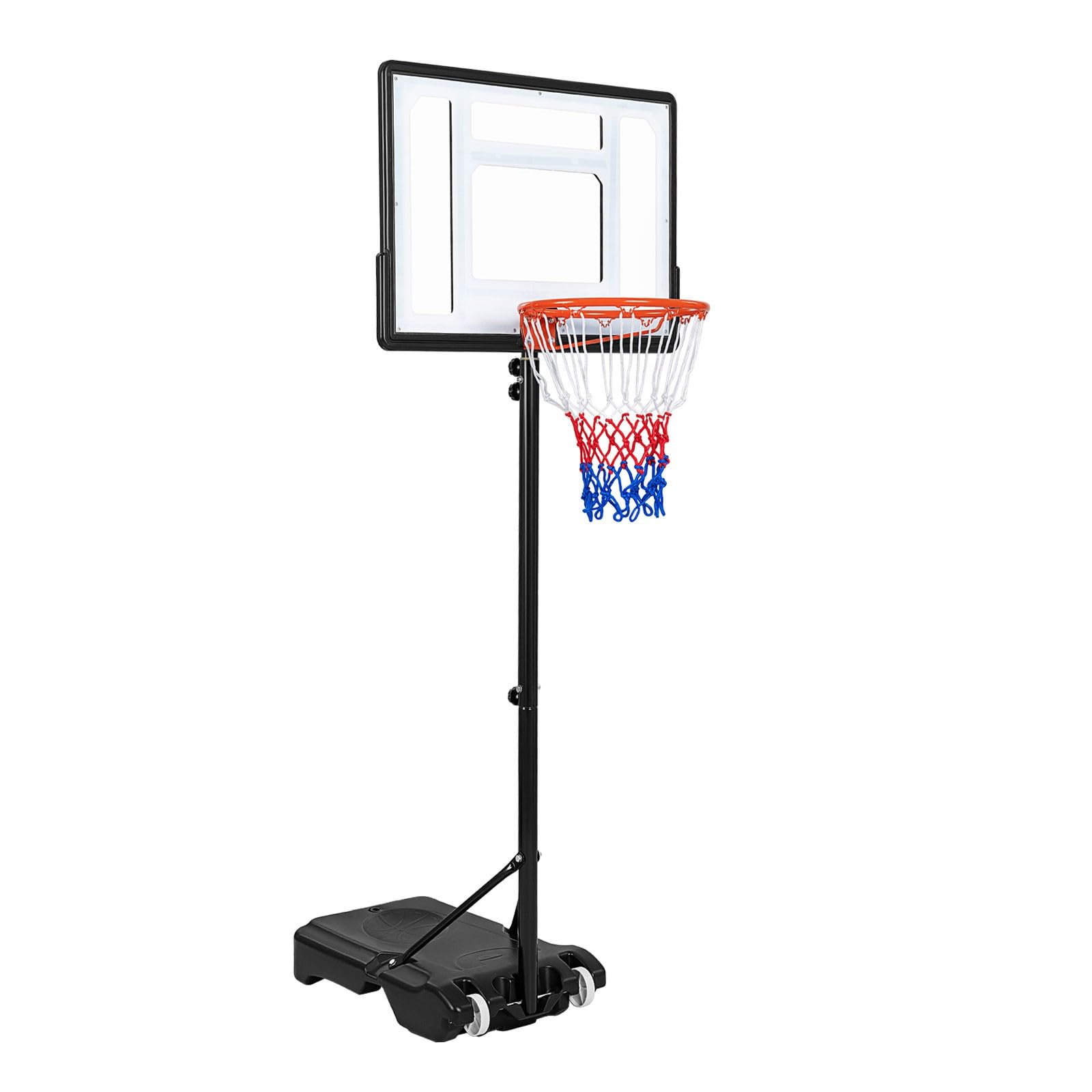 GYMAX Canestro da Basket per Adolesenti e Adulti, Altezza 263-308 cm