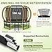Devoko Outdoor Trampolin mit Basketballkorb & Sicherheitsnetz - 150 kg Maximalgewicht - Ø 228/305/366/427 cm - Robuster Garten-Trampolinspaß für Kinder und Erwachsene