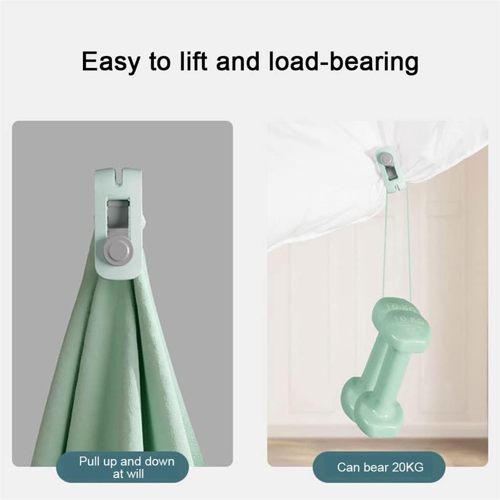 6pcs Accessories Needless Bed Sheet Quilt Fixing Clip Ho Buckle Bedroom Elastic Blanket Anti Slip (Color : Green, Size : One Size) (One Size)