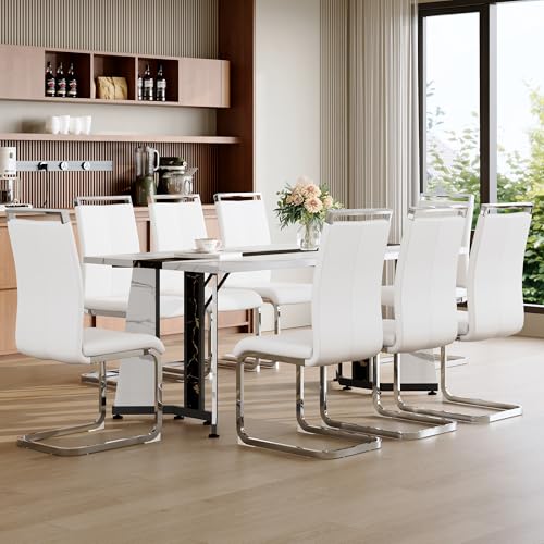 YUN.DREAM White Marble Dining Set