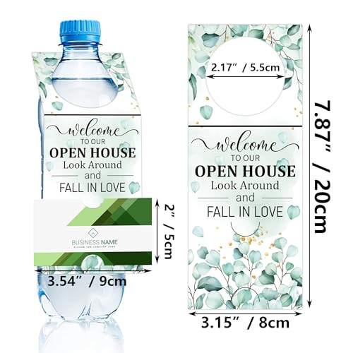 72 Pieces Open House Hang Tag Sign Card for Real Estate Agent Favors - Water Bottle Supplies - 7.87x3.15inch Green - Image 4