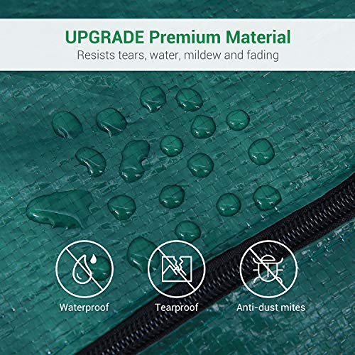 Ohuhu 9ft Christmas Tree Storage Bag, 62” X 25.6” X 25.6” Extra Large Christmas Tree Storage Container, Tear Proof Duffle Bag Waterproof Material, UP to 9 ft Disassembled Artificial Xmas Tree, Green