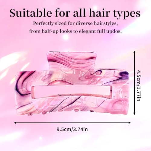 Pinza para cabello acrílica rectangular de 4.1 pulgadas miniatura 2