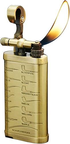 Encendedor de rueda retro, llama suave, encendedor de trinchera, brazo de elevación antiguo, encendedor de cigarrillos de pipa de tabaco con