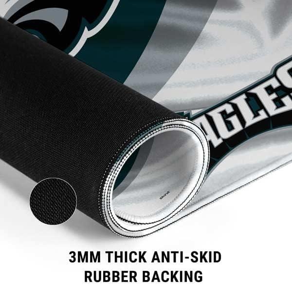 Skinit Medium Gaming Mouse Pad - Officially Licensed Philadelphia Eagles Design with Stitched Edges, Waterproof, Non-Slip Rubber Base, Desk Mat for Keyboard & Mouse, 17.7" x 15.75" inches