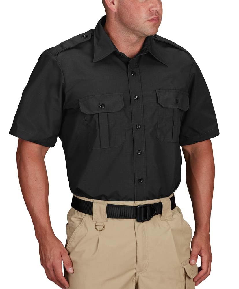 Propper Men's Short Sleeve Tactical Dress Shirt, Black, XX Large