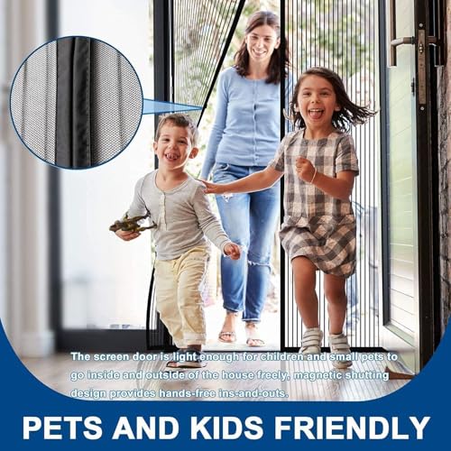 Image of Polyester Magnetic Mosquito Net for Door | Mosquito Curtain for All Door Types & Sizes | Auto-Closing Insect Screen to Keep Mosquito Out (210x100 cms)