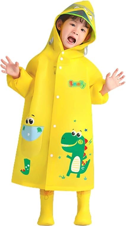 Amazon Co Jp 22新款 子供 レインコート 恐竜パターン キッズ 雨合羽 レインウエア おしゃれ 女の子 男の子 キッズ 雨具 反射ストリップ付き レインウェア 軽量 撥水 透湿 軽量 雨着 防水 防風 梅雨対策 台風対策 ファッション