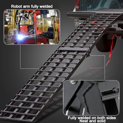 Rampa para motocicleta de 9.8 pies con capacidad de 1499 libras, rampa para carga en camionetas para motos, bicicletas de tierra, ATV, UTV, scooters y cortacésped (1 pieza) miniatura 6