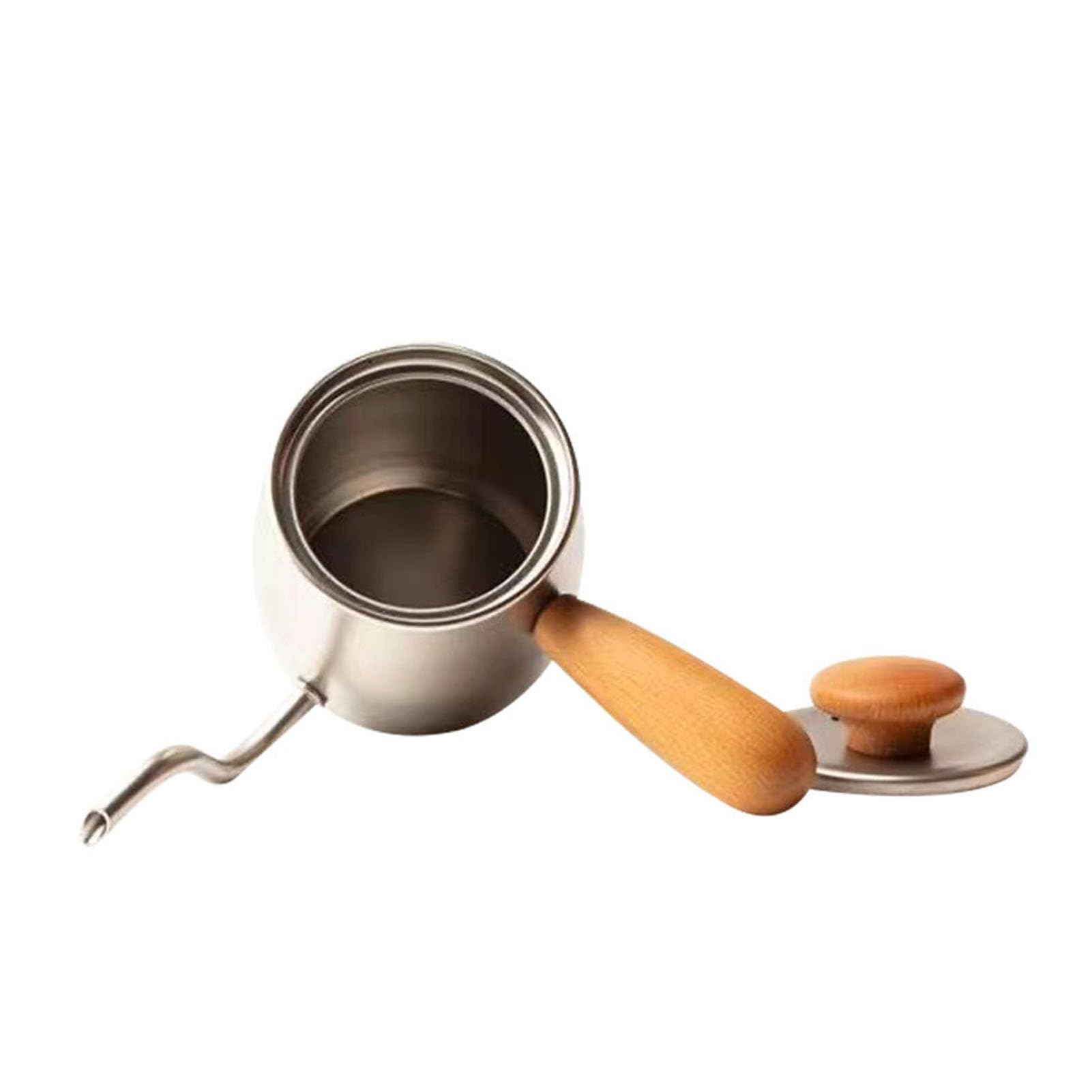 KUIDAMOS Bollitore a Collo di Cigno in Acciaio Inossidabile da 350 Ml con Coperchio per caffè Americano, Design Europeo, Materiale 304 (#3)