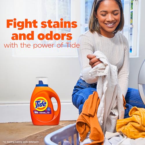 Image of Tide Laundry Detergent Liquid, Spring Meadow Scent, 64 Loads, 84 fl oz, Works on 100% of Common Stains
