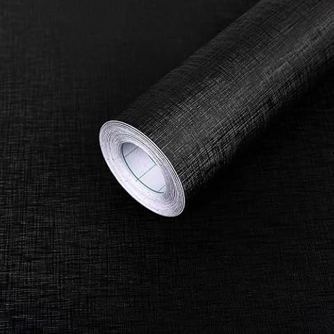 Decoroom Matte Black Contact Paper Peel and Stick, Vinyl Wrap Black Wallpaper 15.7"x118", Removable Self-Adhesive Black Contact Paper Decorative for Cabinets Cover