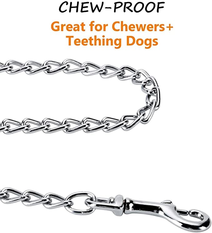 Image of Dog Chain Silver Grind No.6 Heavy Weight Dogs Leash Heavy Duty Dog Chain with Heavy Hook (L - 60inch) for Large Dogs (6 Number)