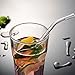 Reusable Bent Glass Drinking Straws, Set of 6 with 2 Cleaning Brushes,Shatter Resistant,BPA Free, Non-Toxic, Eco-Friendly, 200mm x 10mm (Bent 8'' x10mm, Transparent), (Pack of 6)