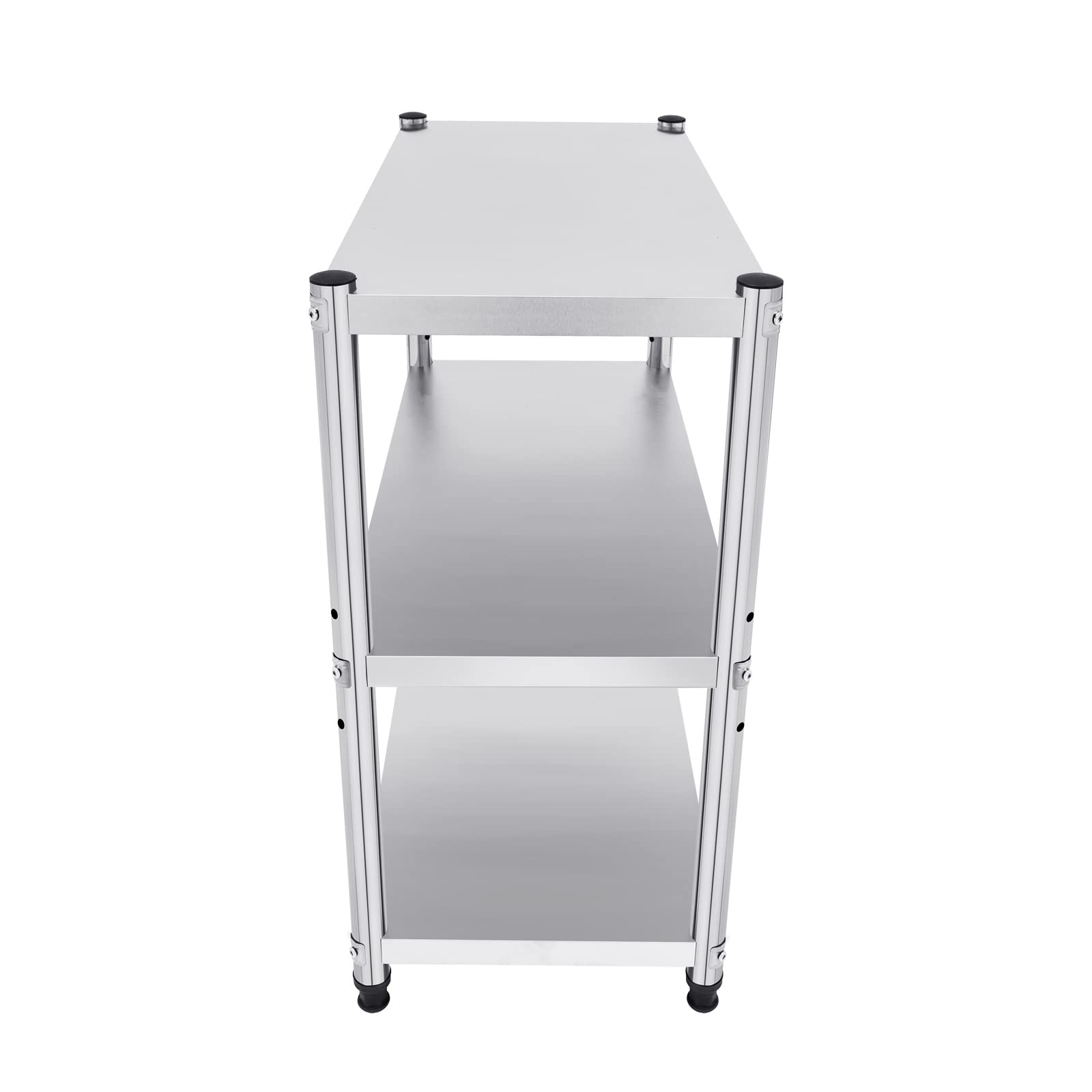 MBUYI - Scaffalatura per carichi pesanti, 80 x 40 x 80 cm, 3 ripiani, in acciaio inox, carico 50 kg, per scaffale, cantina/garage