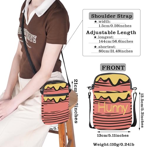 CMNIM Bear Pot Crossbody Bag Cartoon Bear Inspired Gifts Honey Bees Sweet Gift Merch Honey Bear Purse Strap Bag4