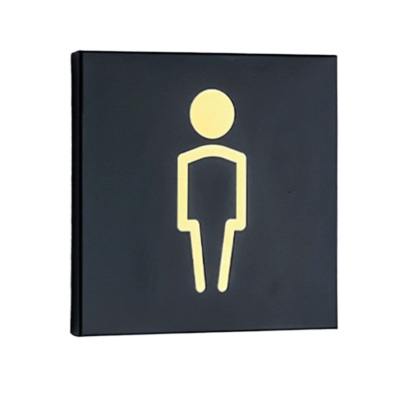 VNVFJKLO restroom sign, Stainless Steel Men and Women Bathroom Door Sign Decor, Black 8 Inch Square Symbol for a Restroom, for Offices, Businesses, and Restaurants(A)