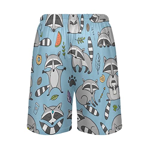 Racoons Family Pattern Men's Pajama Pants Shorts Sleepwear Lounge Pajama Bottoms2