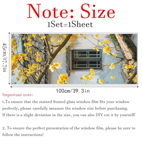 Película de privacidad para ventana flores 17.7"x39.4" miniatura 5