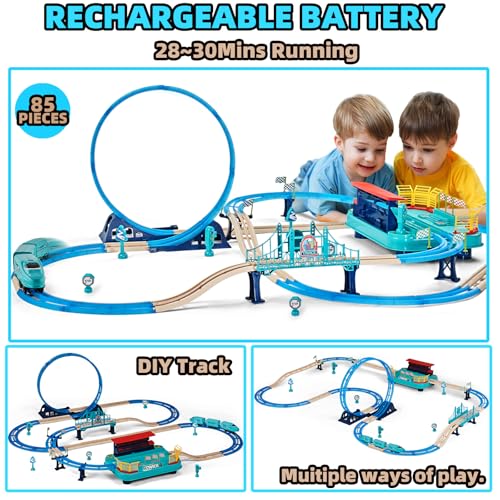 Suye 4163B Electric Train Sets, Christmas Trains Toys Rail Head thumb #1