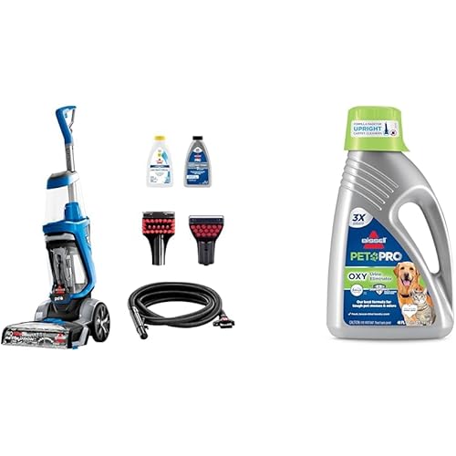 Bundle of BISSELL ProHeat 2X Revolution Pet, 35799, Upright Deep Cleaner + Bissell Professional Pet Urine Elimator with Oxy and Febreze Carpet Cleaner Shampoo 48 Ounce