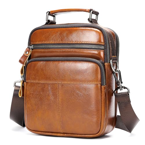 NIUCUNZH Genuine Leather Messenger Bag Men Small Sling Shoulder Pack
