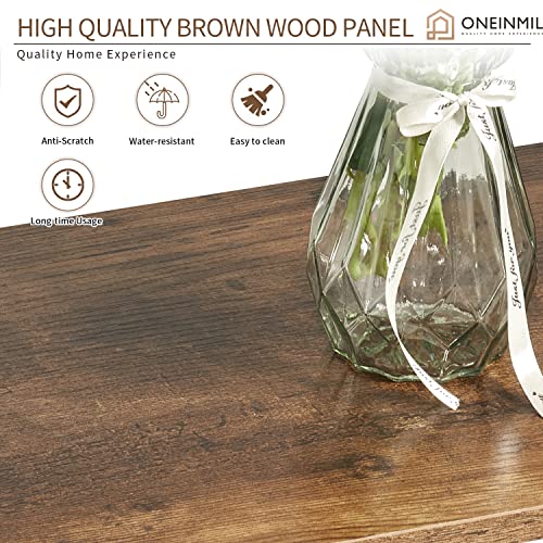 Oneinmil Triple Wide 5-Shelf Corner Bookcase Industrial Vintage Wood Style Large Open Bookshelves For Home&Office, Rustic Brown (Rustic Brown, 5 Tier) #TOP4