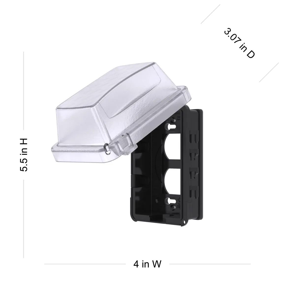 TayMac Weatherproof Outlet Cover - Clear -2 TayMac Weatherproof Outlet Cover - Clear -2