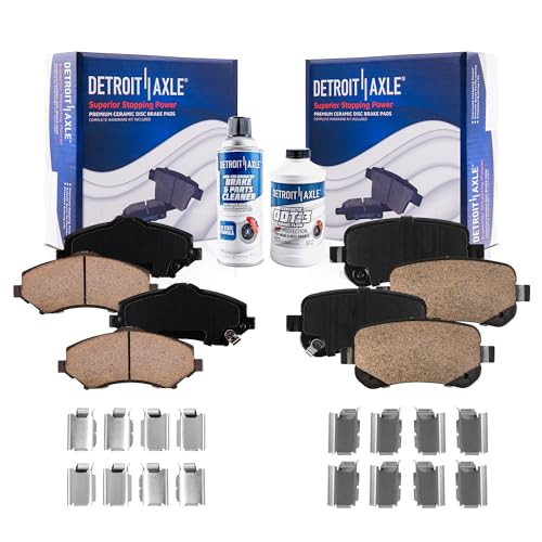 Image of Detroit Axle - Brake Pads for Dodge Grand Caravan Journey Chrysler Town & Country VW Routan, Front Rear Ceramic Brake Pads Replacement :11.89 inch inch Front & 12.00 inch inch Rear Rotors
